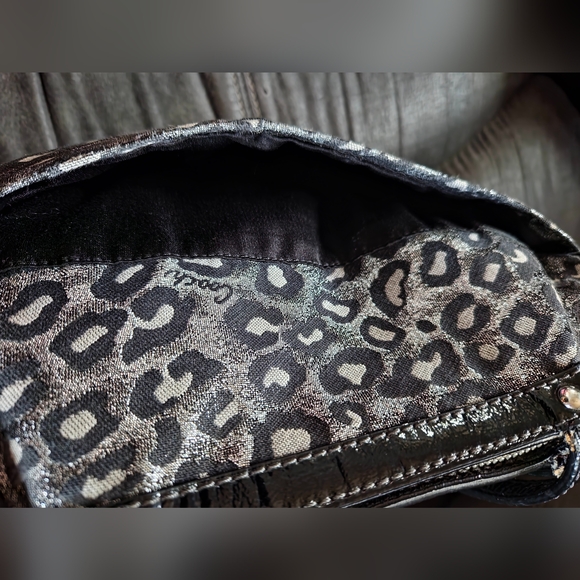 VINTAGE COACH audrey ocelot Metallic sparkly Bling Cheetah Print Shoulder Purse - Picture 13 of 16